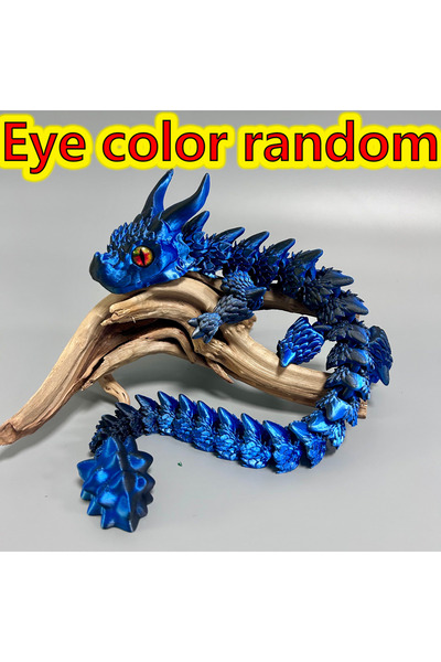 Choice Blue and Black 50Cm/19.69In 3D Printed Dragon Moveable Joints Animal M...