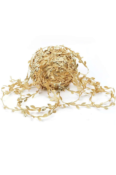 Choice 5M Gold 5/15 Meters Artificial Small Leaf Rope Flower Wreath Plant Vin...