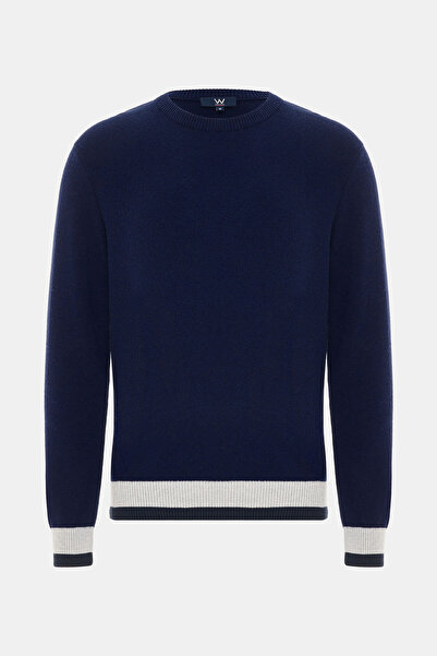 W Collection LACİVERT BİSİKLET YAKA UZUN KOLLU KAZAK