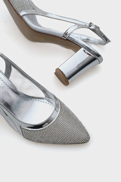 Capone Outfitters Ola 750 Women's Heeled Stone Mesh Open Back Shoes