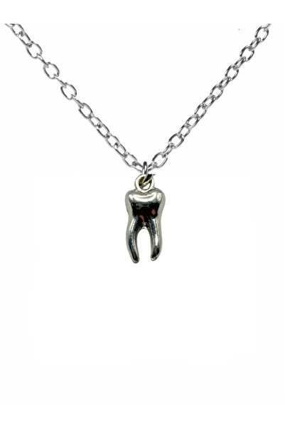 Herşey Nota Unisex Necklace with Tooth Figure – Zamak Plated Anatomical and G...
