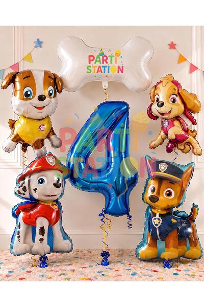 Parti Station Paw Patrol 4 Yaş Balon Set Paw Petrol Marshall Chase Skye Rubbl...
