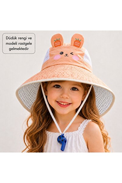 GlassySKY Rabbit Model Whistle Mesh Anti-Sweat Adjustable Children's Hat with...
