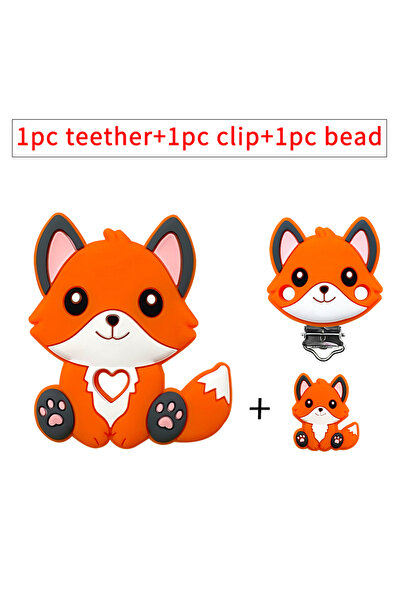 Choice13 1set 1/3/10pcs New Silicone Teether Cartoon Squirrel Head Animal Foo...