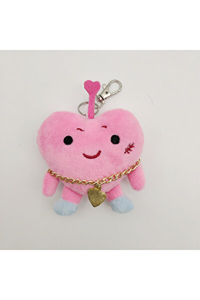 Choice A Kawaii Kpop Leather Heart Toy Keychain Girl Heart Keychain Bag Backp...