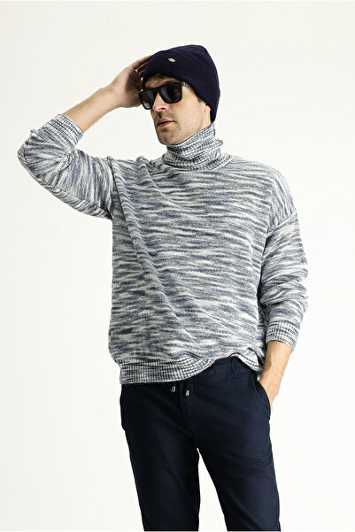 Kiğılı Turtleneck Oversize Patterned Knitwear Sweater