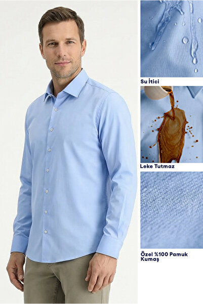 Kiğılı Μακρυμάνικο πουκάμισο Slim Fit Classic Nano Care, αδιάβροχο, ανθεκτικό...