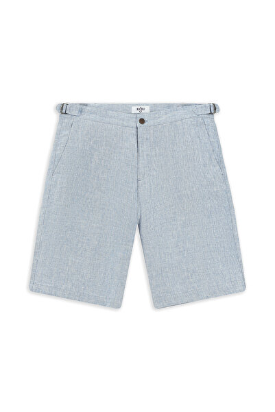 Kiğılı Regular Fit Standard Cut Buckle-Lined Linen Bermuda Shorts
