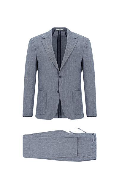 Kiğılı 7 Drop Slim Fit Dar Kesim Keten Karışımlı Beli Lastikli İpli Takım Elbise