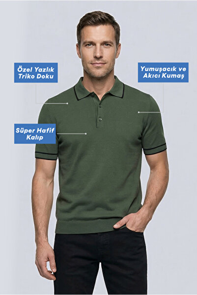 Kiğılı Regular Fit Stripe Detailed Polo Collar Knitted T-Shirt