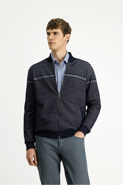 Kiğılı Patterned Zippered Sweat Cardigan