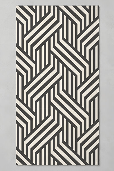 Luvis Store Geo Maze Patterned Sports and Fitness Towel 50X100 cm - Dark Gray