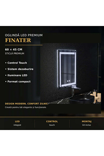 OEM LED Touch Mirror Finater 12W Σύστημα Φωτισμού 60x45cm