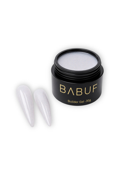 BABUF Gel de Construcție Autonivelant Milky Glitter Glow BGG9 – Sclipire fină...