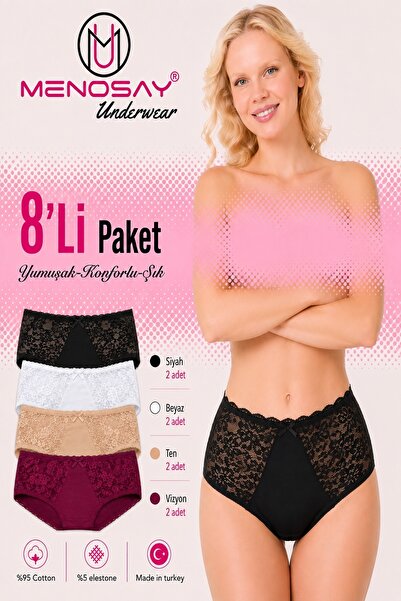 MENOSAY 8'li paket dantelli külot