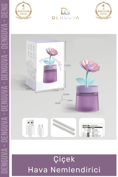 Denguva #HavaNemlendirici Estetik Tasarım USB Taşınabilir Dekoratif Masa Üstü...
