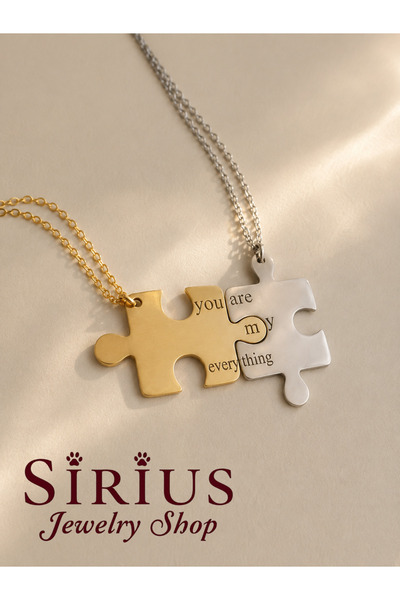 sirius jewelry Yapboz Çift Kolyesi | 925 Ayar Gümüş