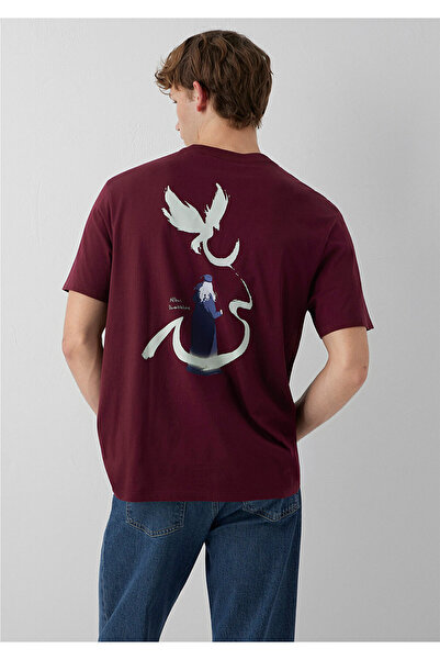 Mavi Harry Potter Printed Claret Red T-Shirt Loose Fit / Comfortable Fit 0613...