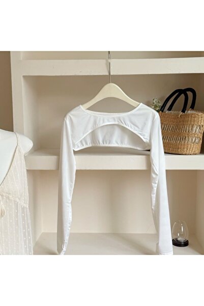 Choice6 Style2-White Ultra-thin Long Sleeve Crop Top Quick-Drying Anti UV Lon...