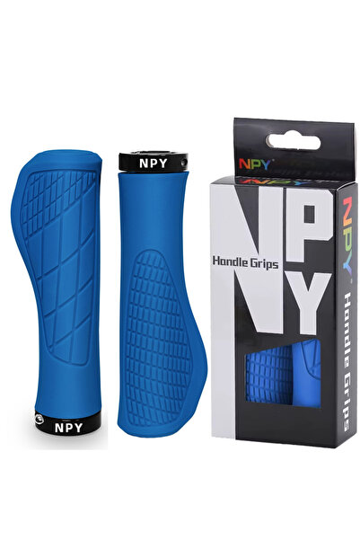 Choice Blue Bicycle Handlebar Grip Lock On Mountain Bike Grip Soft MTB Cuffs ...