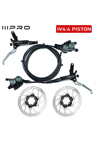 Choice BLACK Brake-Rotor IIIPRO IV4 Bicycle Hydraulic Brakes Set 4 Piston Bik...