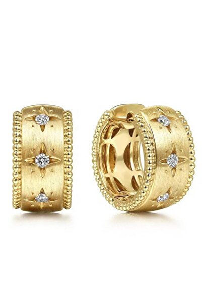 Choice E5079 Huitan Luxury Star Design Women Hoop Earrings with Brilliant CZ ...