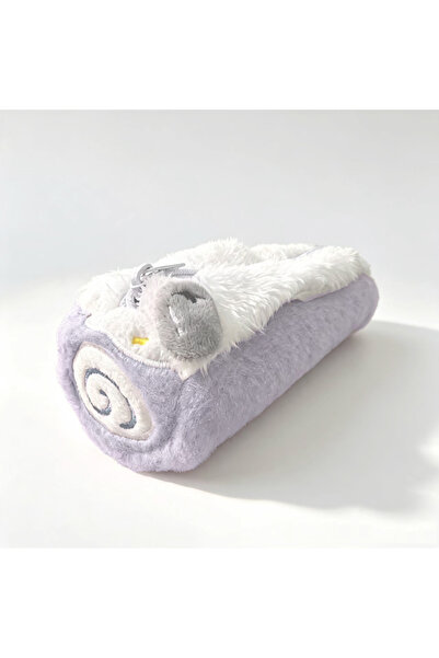 Choice3 Purple INS Fashion Korean Cream Swiss Roll Plush Pencil Case Student ...
