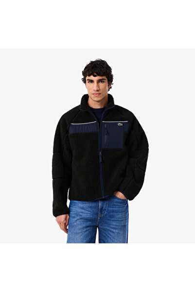 Lacoste Erkek Regular Fit Fermuarlı Renk Bloklu Siyah Mont