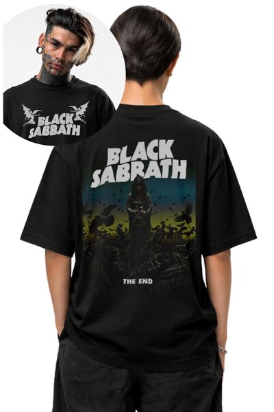 Fuddy Moda Μπλουζάκι Unisex Black Sabbath The End με στάμπα στην πλάτη, Overs...