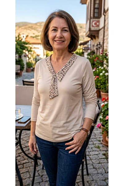 Aylin ΜΑΚΡΥΜΑΝΙΚΗ ΒΛΟΥΖΑ ΑΠΟ ΧΤΕΝΙΣΜΕΝΟ ΒΑΜΒΑΚΙ ΜΕ ΛΟΥΡΑΚΙ ΣΕ ΣΧΗΜΑ V ΚΑΙ ΣΧΕ...