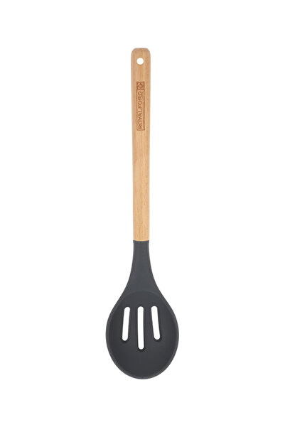 ROYALFORD Silicone Slotted Spoon with Wooden Handle