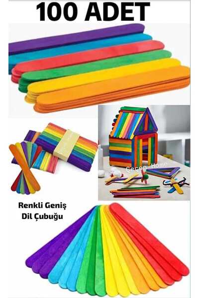 ÇEÇEN HOME ( 1 Adet ) Renkli Dil Çubuğu ,Doktor Çubuğu, Renkli Geniş Çubuk Ge...