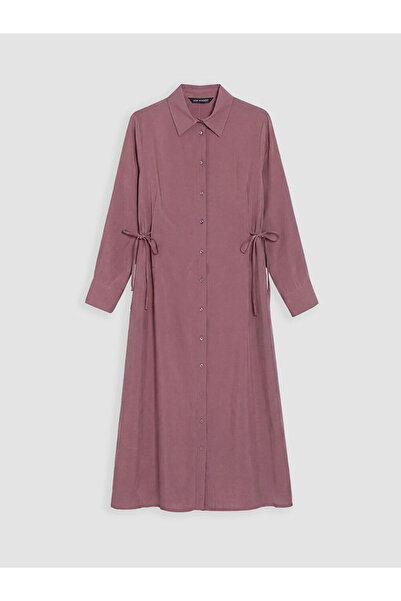 LC Waikiki LCW ModestPink Γυναικείο Φόρεμα Gabardine με Γιακά Πουκάμισου και ...
