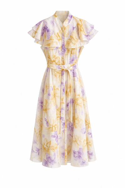 HAZELANNA Φόρεμα με λεπτομέρειες από βολάν και σχέδια λουλουδιών