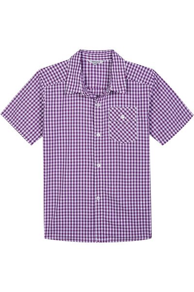 Bienzoe Αγορίστικο Κοντομάνικο Πουκάμισο: Καθημερινό, Βαμβακερό, Καρό, με Κου...