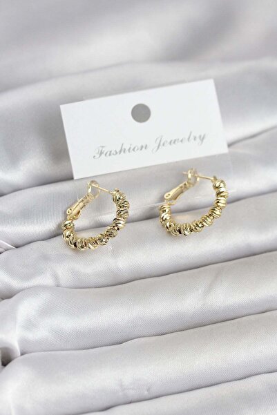 Inure Jewelry أقراط نسائية من النحاس باللون الذهبي من نوع دوريكا رينج