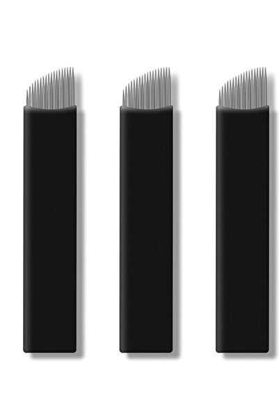 estorilcosmetic 50 adet Siyah Microblading İğneleri 18 pin 0,18 mm Manuel Kal...