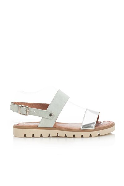 UrbanShoes Sandale cu talpă joasă damă, din piele naturală, Leofex - 043 Alb ...