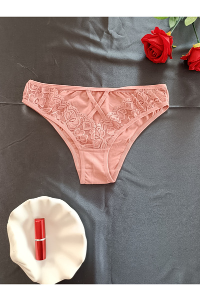 ZENA UNDERWEAR Mia Women's Lace Underwear Panties with Cross Detail on the Front