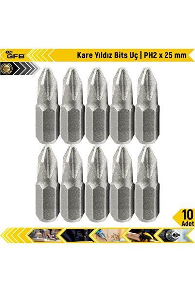 GFB Kare Yıldız Bits Uç I Ph2 x 25 mm | 10 Adet