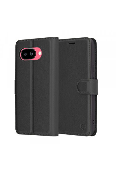 Stef's Cat Husa pentru Google Pixel 9a, Stef's Cat, Leather Folio, Neagra