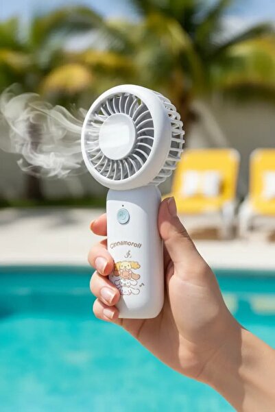 SANRIO Lisanslı Cinnamoroll 1200mAh Taşınabilir Mini Fan – Şarj Edilebilir El...