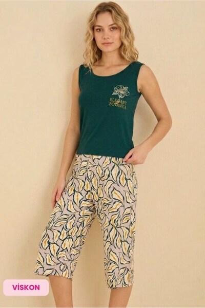 bie's Γυναικεία ολόσωμη φόρμα χωρίς κουμπιά με λαιμόκοψη Bermuda Homewear - Σ...