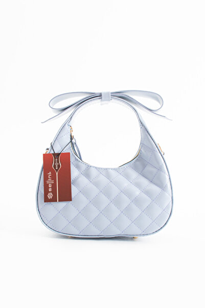 Sellini Bow Strap Detailed Luna Women's Crossbody Bag Baby Blue