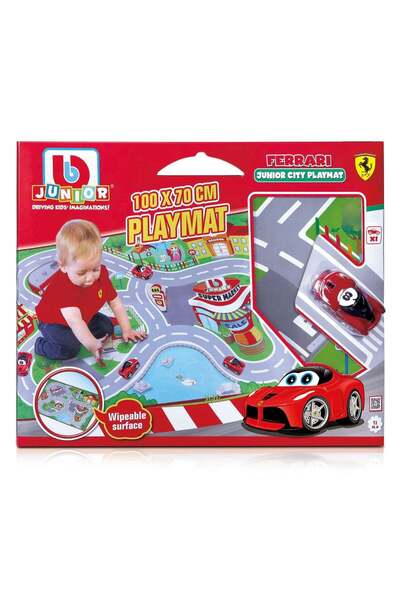 Bburago Junior Covor cu activitati si masinuta Ferrari, Bburago Junior, 100x7...