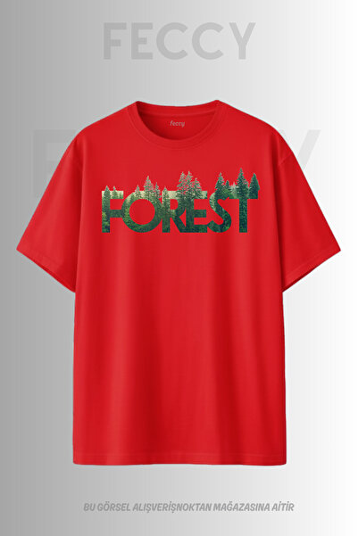 FECCY Premium Forest Printed Hunter Theme Unisex Oversize Γυναικείο T-Shirt Α...