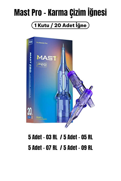 MASTPRO Mast Pro Karışık Çizim İğnesi Paketi - 20'li Set (RL Serisi)