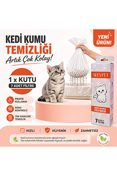 Kotenart Kedi Kumu Filtresi 7 Adet – Pratik Kedi Tuvalet Poşeti | Koku Önleyi...