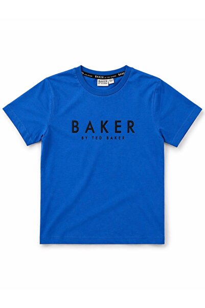Colorstories تيشيرت Baker by Ted Baker باللون الأزرق مع تفاصيل شعار كبير