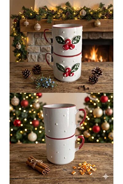 CEYU SERAMİK Kokina Embossed Figured Ceramic Mug Set